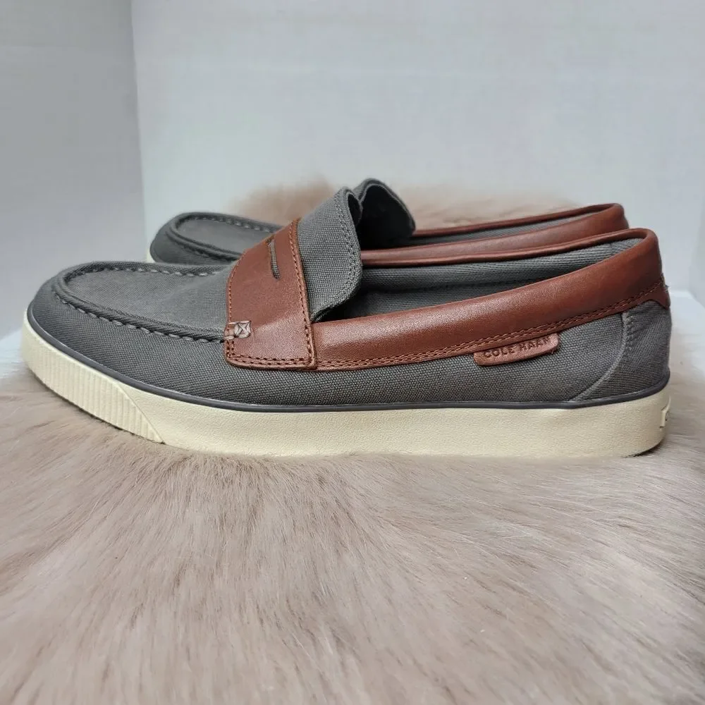 Cole Haan Nantucket 2.0 Penny Slip on Loafers Gray/Woodbury C33800 Size 8.5M